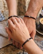 Set 2 Brățări Reglabile „Deep Black” – Conexiune Minimalistă cu Detalii Pavé - imagine 2